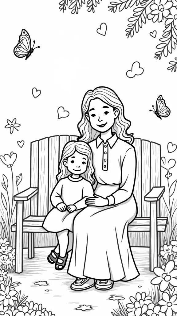 coloriage de grand-mère de la fête des mères heureuse